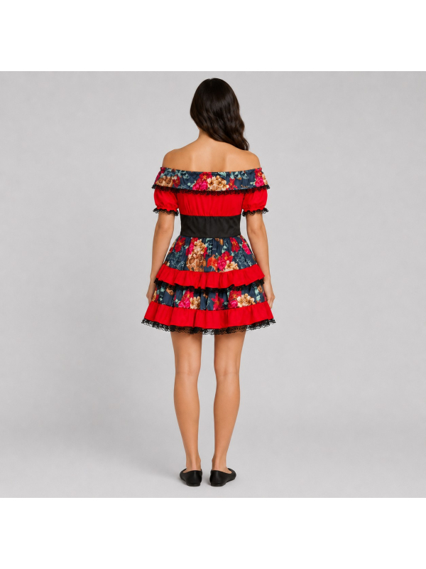 Déguisement Dia de los Muertos femme – Robe Catrina rouge