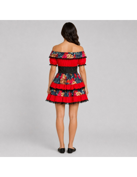 Déguisement Dia de los Muertos femme – Robe Catrina rouge
