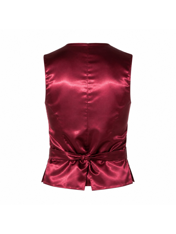 Gilet baroque homme bordeaux à motifs jacquard