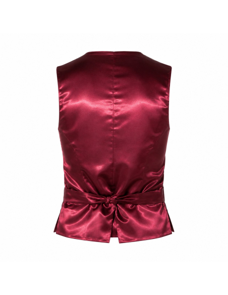 Gilet baroque homme bordeaux à motifs jacquard