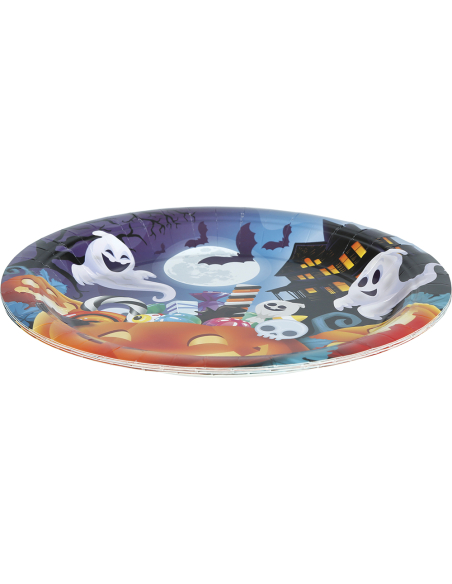 Lot d’assiettes citrouilles pour table d’Halloween