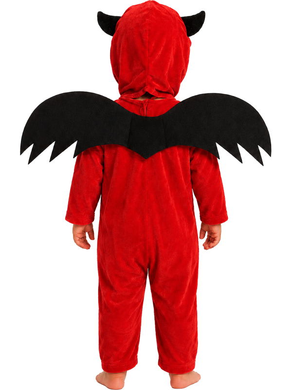 Vue arrière du déguisement petit diable avec ailes noires