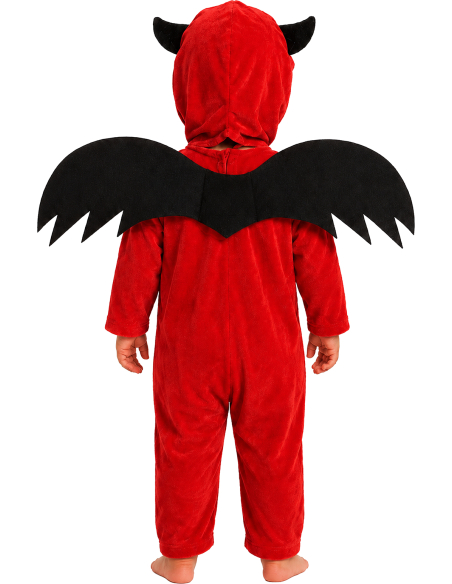Vue arrière du déguisement petit diable avec ailes noires