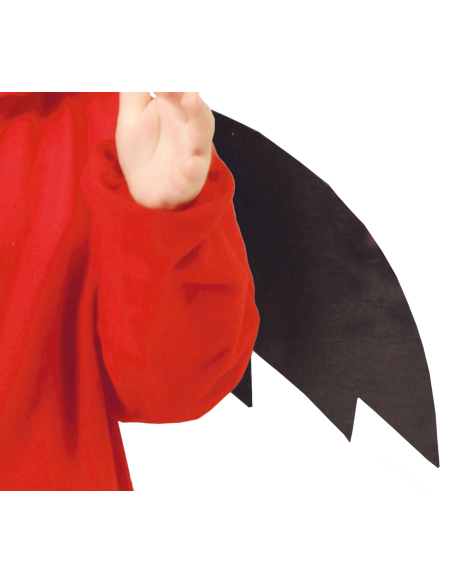 Détail de la capuche à cornes du déguisement petit diable