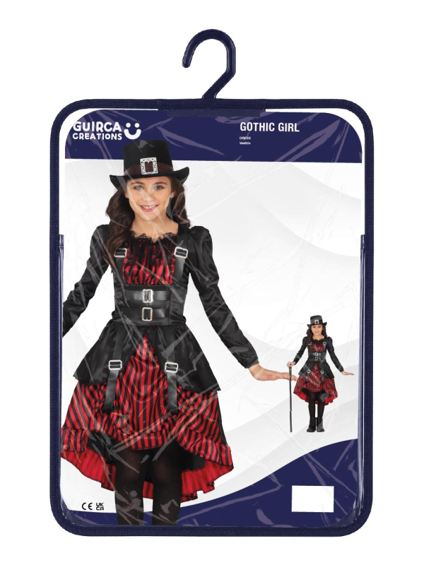 Tenue gothique fille à jupe à volants