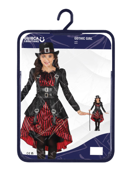 Tenue gothique fille à jupe à volants