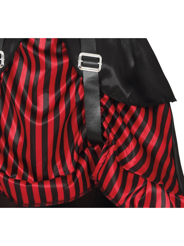Détail de la robe gothique fille noire et rouge