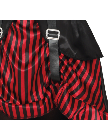 Détail de la robe gothique fille noire et rouge