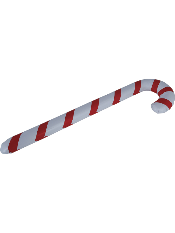 Détail de la canne de Noël gonflable rouge et blanche