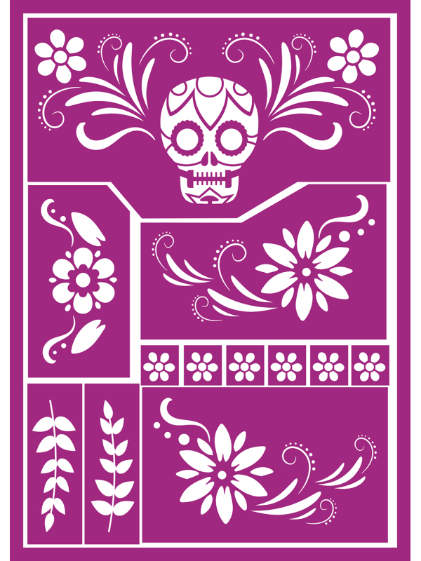 Pochoir de maquillage Catrina en PVC pour fille