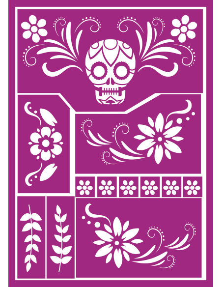 Pochoir de maquillage Catrina en PVC pour fille