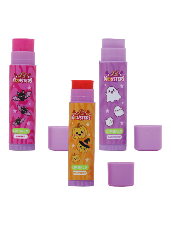 Tubes de baumes à lèvres Lil Monsters motifs Halloween