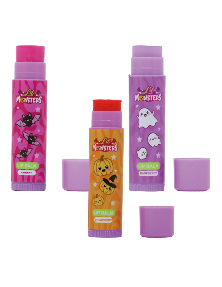 Tubes de baumes à lèvres Lil Monsters motifs Halloween