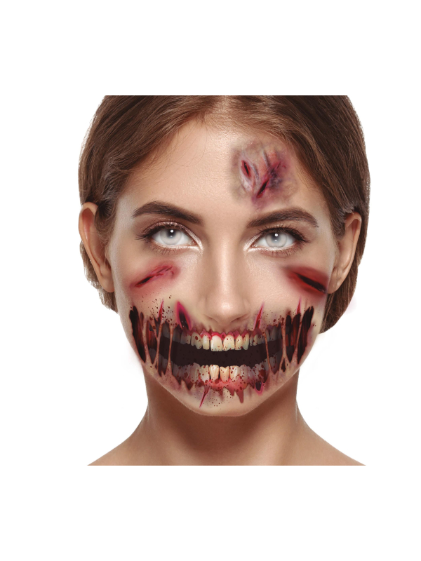 Tatouages adhésifs visage cicatrices pour maquillage Halloween