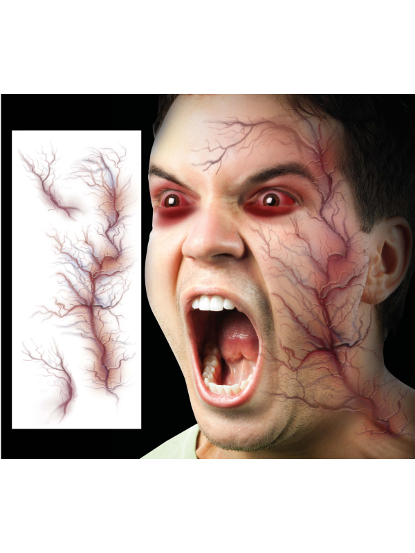 Tatouage adhésif veines rouges pour maquillage zombie