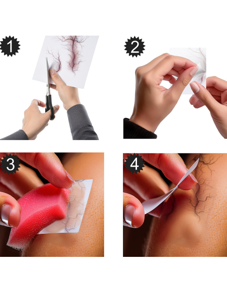 Détail du motif veines adhésif pour effet spécial