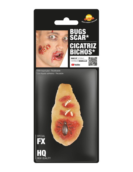 Cicatrices vers en latex avec colle pour maquillage Halloween