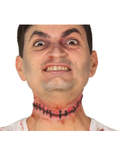 Cicatrice cousue en latex beige et rouge pour maquillage zombie 2