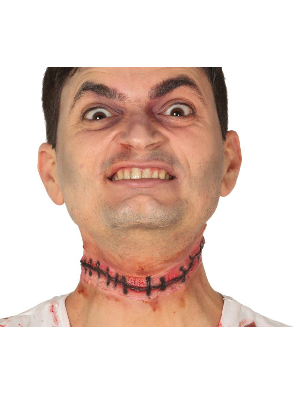 Cicatrice cousue en latex effet plaie suturée pour Halloween