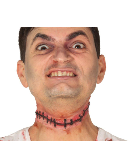 Cicatrice cousue en latex effet plaie suturée pour Halloween