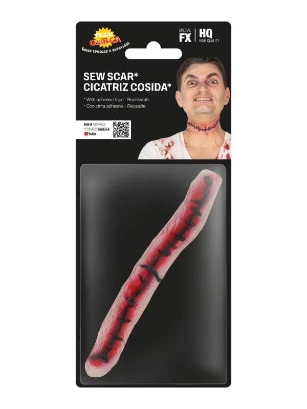 Cicatrice cousue en latex pour maquillage zombie adulte
