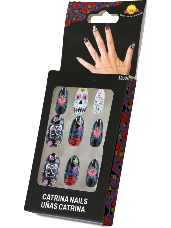 Faux ongles Catrina multicolores pour femme adulte