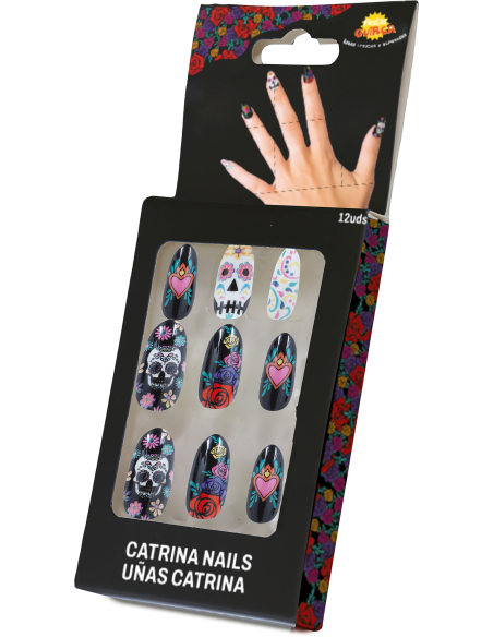 Faux ongles Catrina multicolores pour femme adulte