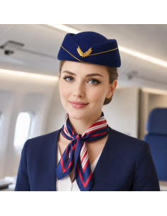 Kit hôtesse de l’air 2 pièces – Calot bleu et foulard rayé 2
