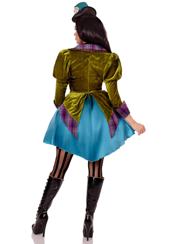Déguisement Chapelier fou femme Deluxe – robe 3 pièces