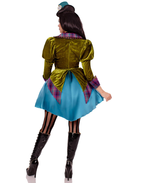 Déguisement Chapelier fou femme Deluxe – robe 3 pièces