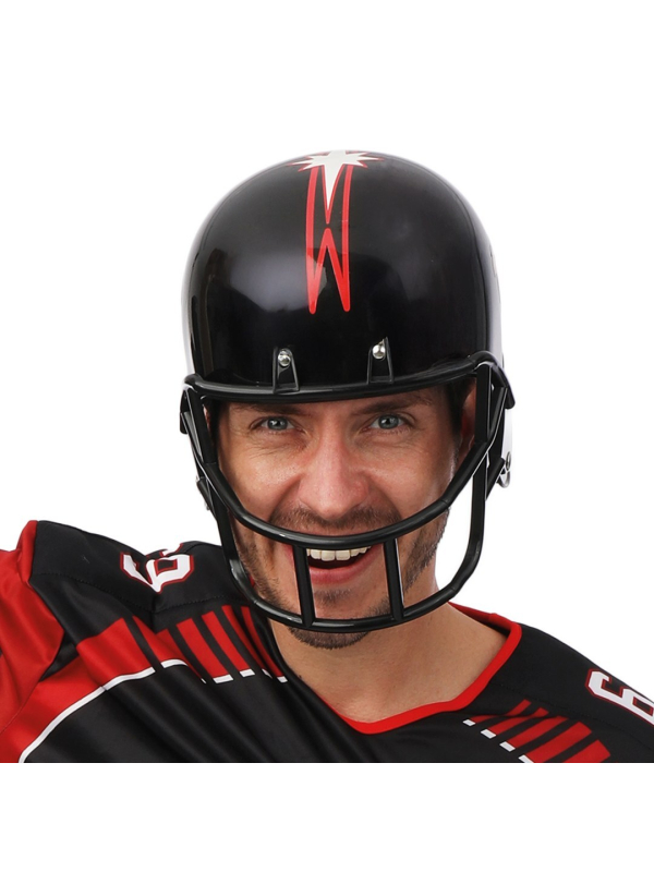 Casque football américain noir adulte – Accessoire déguisement