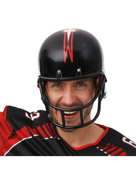 Casque football américain noir adulte – Accessoire déguisement