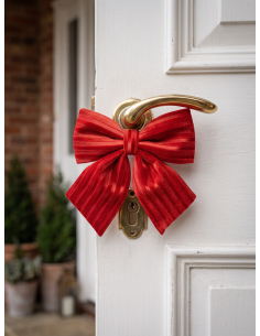 Nœud de Noël effet velours rouge