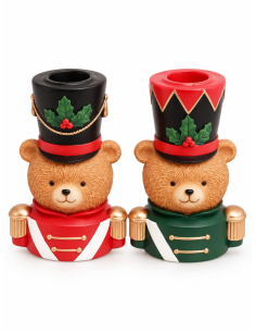 Bougeoir ours de Noël Barnabey en résine – 10 cm – 2 modèles assortis 2