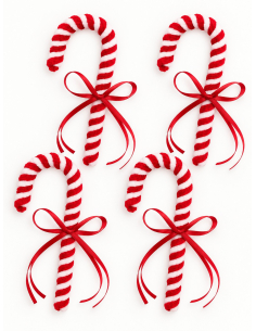 Lot de 4 sucres d'orge décoratifs avec nœud – 15 cm 2