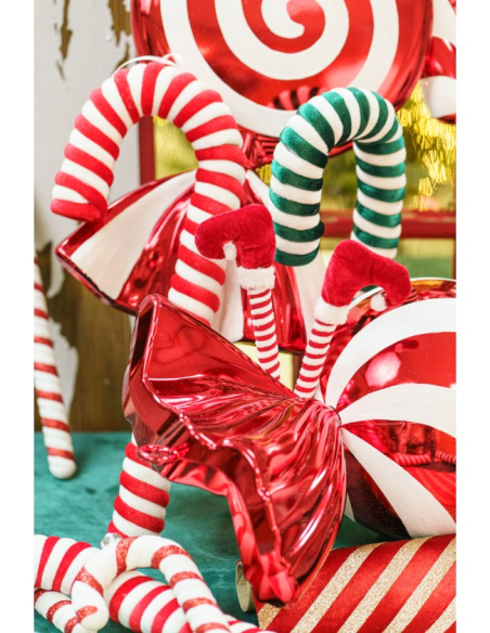 Grand sucre d'orge de Noël à suspendre – 44 cm – 2 modèles assortis