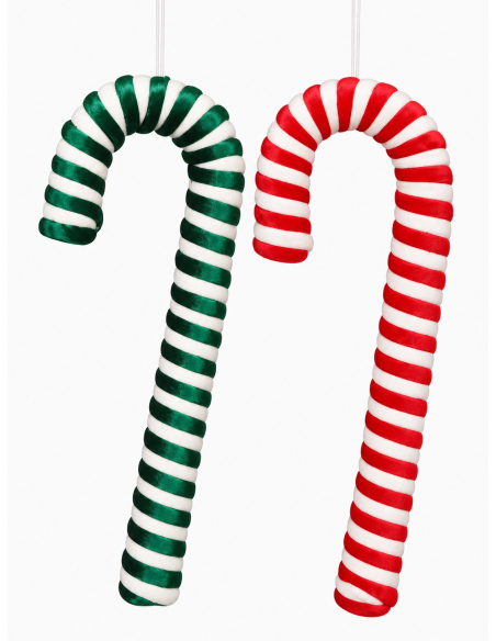 Grand sucre d'orge de Noël à suspendre – 44 cm – 2 modèles assortis