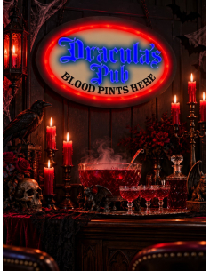 Enseigne néon Halloween Dracula's Pub – 55 × 38 cm 2