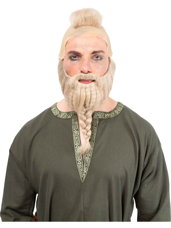 Perruque Walhalla blonde avec barbe – Viking