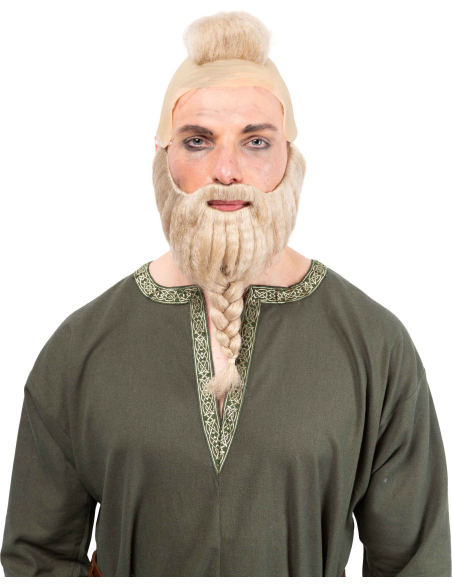 Perruque Walhalla blonde avec barbe – Viking