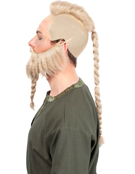Perruque Walhalla blonde avec barbe – Viking