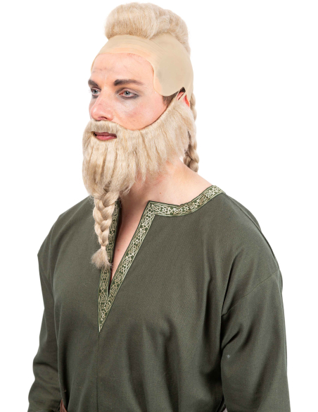 Perruque Walhalla blonde avec barbe – Viking