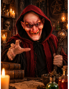 Masque de sorcier effrayant en mousse Halloween