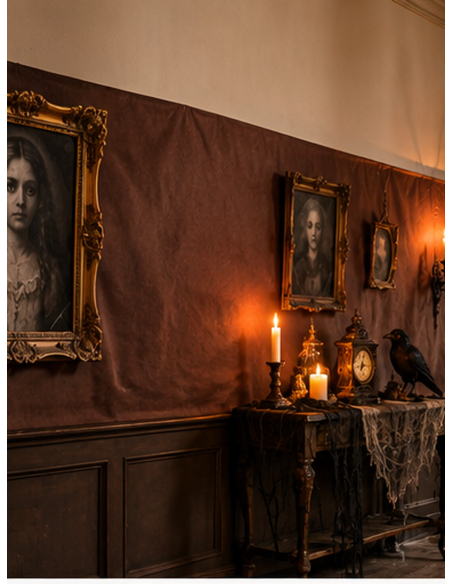 Tenture marron chocolat 25 m – Décoration Halloween & salle