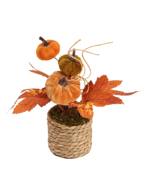 Petite décoration d’automne avec citrouilles – 14,5 cm