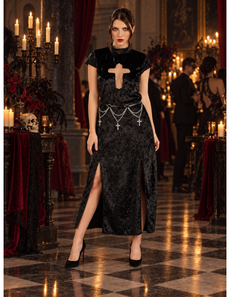 Déguisement vampiresse gothique femme 2 pièces – noir