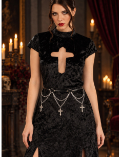 Déguisement vampiresse gothique femme 2 pièces – noir 2