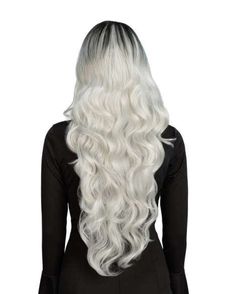 Perruque de sorcière glamour cheveux ombrés grise