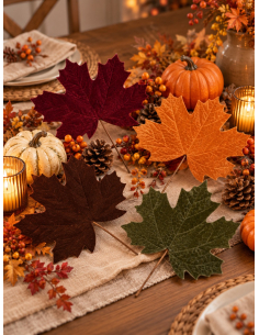 Feuille d’érable décorative effet velours – 29 cm 2