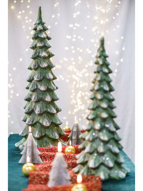 Sapin décoratif de Noël vert enneigé en magnésie – 80 cm